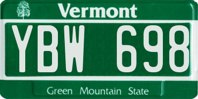 VT license plate YBW698