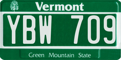 VT license plate YBW709