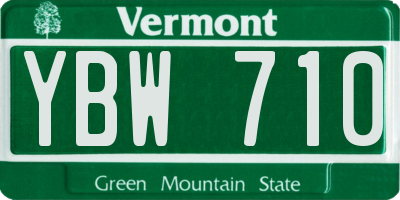 VT license plate YBW710