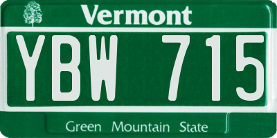 VT license plate YBW715
