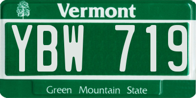 VT license plate YBW719