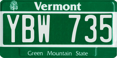 VT license plate YBW735