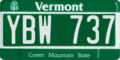 VT license plate YBW737