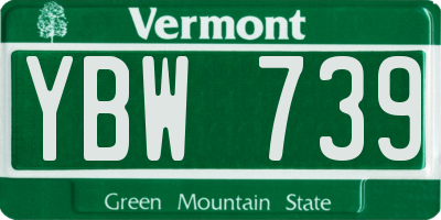 VT license plate YBW739