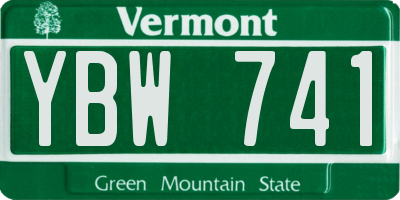 VT license plate YBW741
