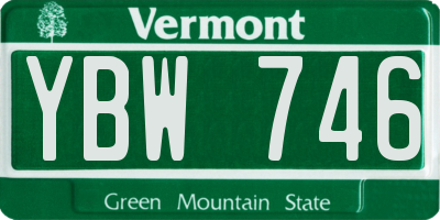 VT license plate YBW746