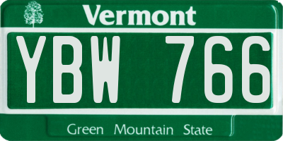 VT license plate YBW766