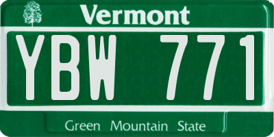 VT license plate YBW771