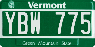 VT license plate YBW775
