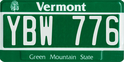 VT license plate YBW776