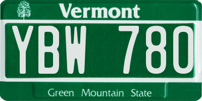 VT license plate YBW780