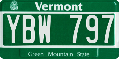 VT license plate YBW797
