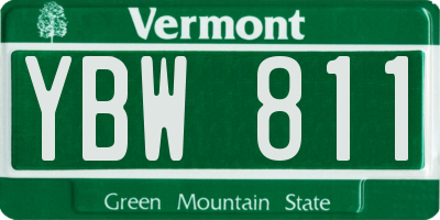 VT license plate YBW811