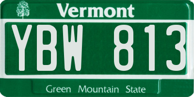 VT license plate YBW813