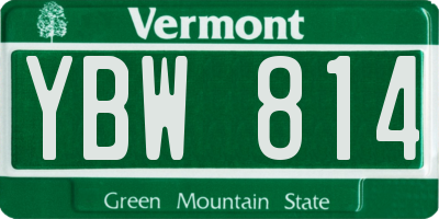 VT license plate YBW814