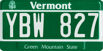 VT license plate YBW827