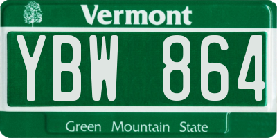 VT license plate YBW864