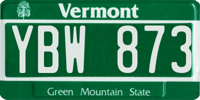 VT license plate YBW873