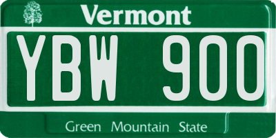 VT license plate YBW900