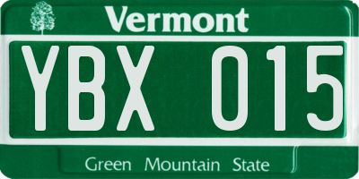 VT license plate YBX015