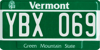 VT license plate YBX069