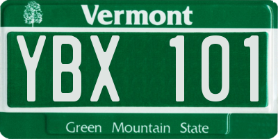 VT license plate YBX101