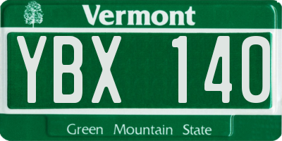 VT license plate YBX140