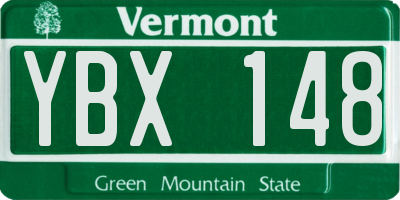 VT license plate YBX148