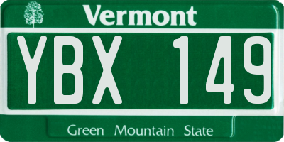 VT license plate YBX149