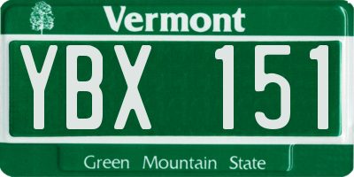 VT license plate YBX151