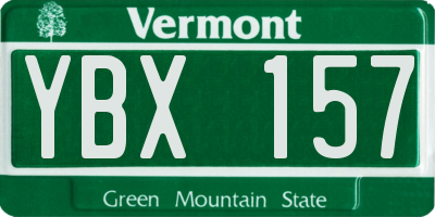 VT license plate YBX157