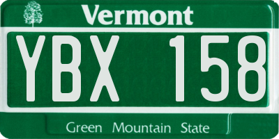 VT license plate YBX158