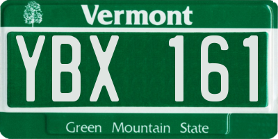 VT license plate YBX161