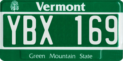 VT license plate YBX169
