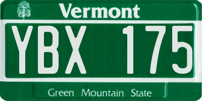 VT license plate YBX175