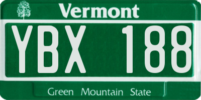 VT license plate YBX188