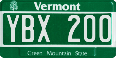 VT license plate YBX200
