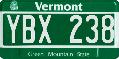 VT license plate YBX238