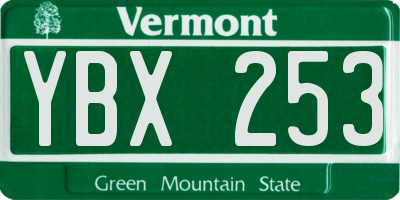 VT license plate YBX253