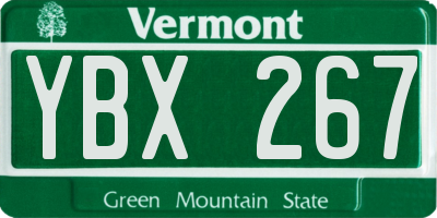VT license plate YBX267