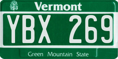 VT license plate YBX269
