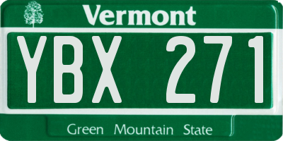 VT license plate YBX271