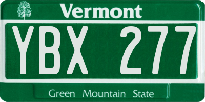 VT license plate YBX277