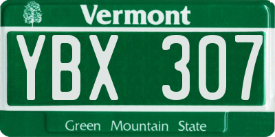 VT license plate YBX307