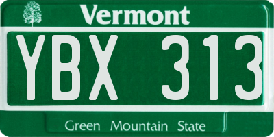 VT license plate YBX313