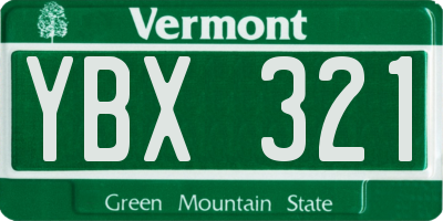 VT license plate YBX321