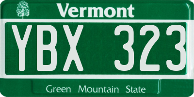 VT license plate YBX323