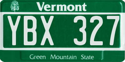 VT license plate YBX327