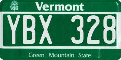 VT license plate YBX328