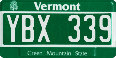 VT license plate YBX339